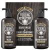 Viking Revolution Beard Wash and Beard Conditioner for Men with Argan Oil and Jojoba Oil – Beard Softener and Strengthener Beard Care Beard Shampoo and Conditioner with Beard Oil (17oz Spiced Vanilla)(Beard Wash and Conditioner)