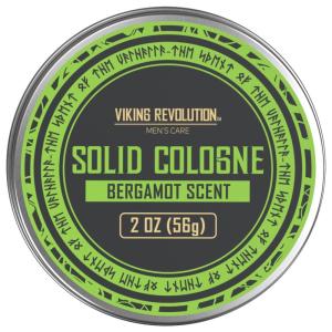 Viking Revolution Bergamot Solid Cologne for Men – 2 Oz Balm Cologne Travel Wax (1 pack, Bergamot)(Bergamot)