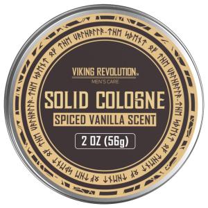 Viking Revolution Bergamot Solid Cologne for Men – 2 Oz Balm Cologne Travel Wax (1 pack, Bergamot)(Spiced Vanilla)