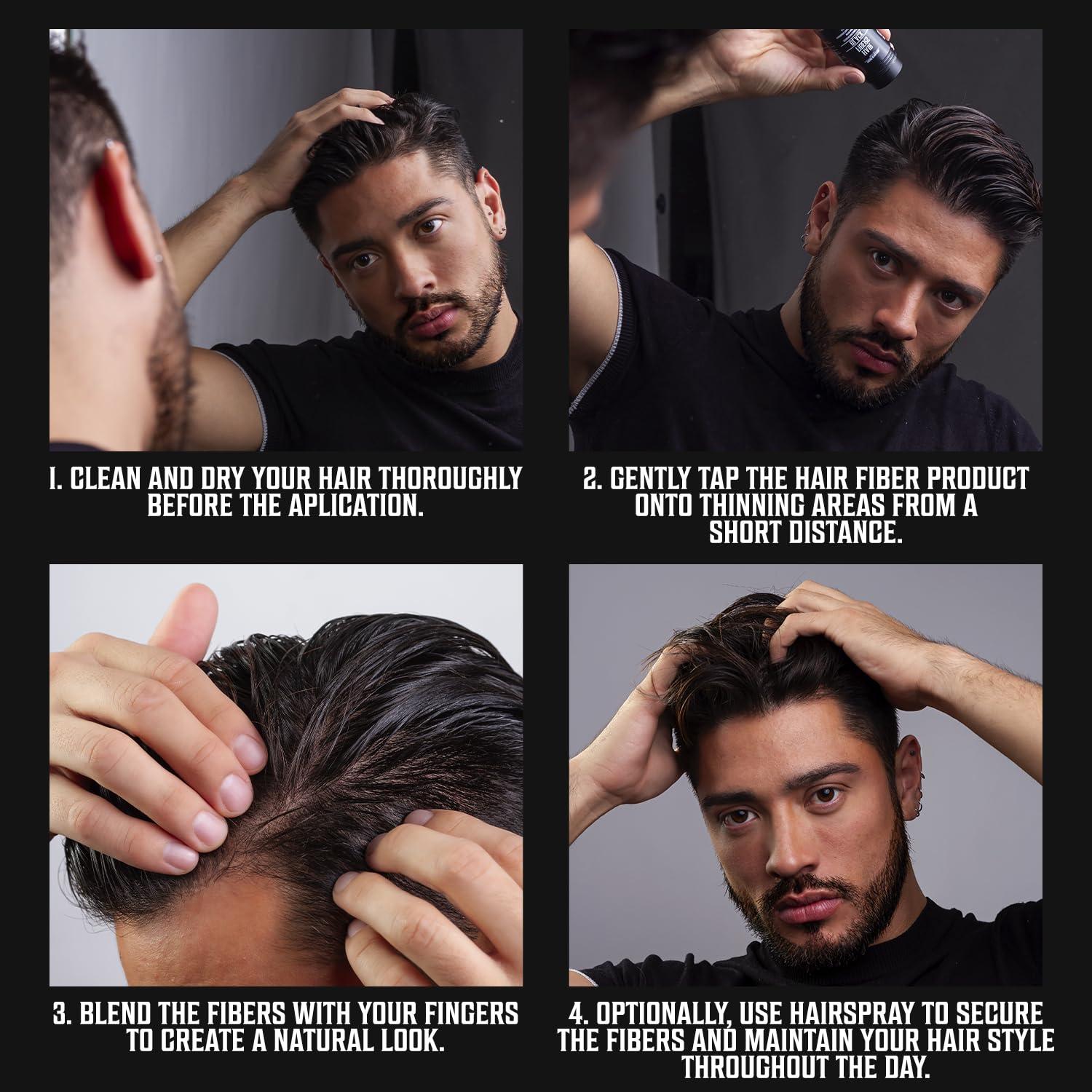 image:imageViking Revolution Dark Brown Hair Fibers for Thinning Hair Men Thick Fiber for Bald Spot Cover Up Hair Building Fibers with Kerating and Biotin Hair Fiber for Men for a Fuller Look 052ozBlack