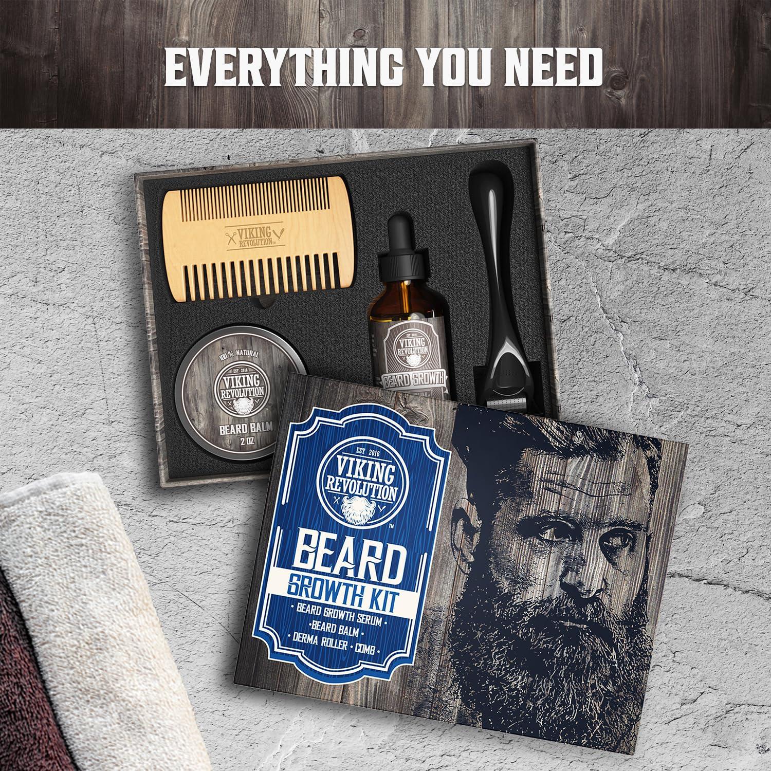 image:imageBeard Growth Kit Oil Balm Serum Derma Roller amp Wooden Comb for Beard amp Mustache GrowthBeard Growth Kit