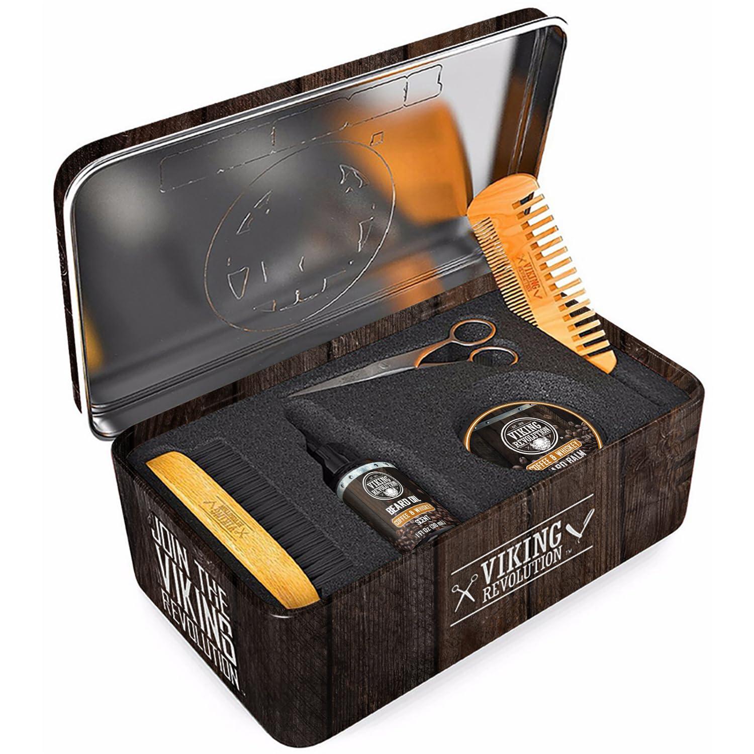 image:imageBeard Growth Kit Oil Balm Serum Derma Roller amp Wooden Comb for Beard amp Mustache GrowthCoffee Whiskey