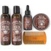 Viking Revolution Ultimate Conditioner for Men’s Beard Grooming – Softens, Smoothes and Soothes Beard Itch- Contains Wash, Conditioner, Beard Oil, Balm and Comb- Classic Set(Sandalwood)