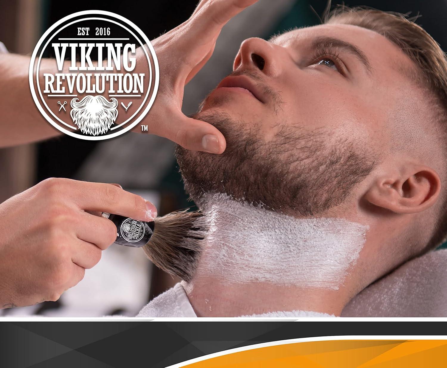 image:imageViking Revolution Badger Hair Shaving Brush Shave Brush for Wet Shave Using Shaving Cream amp Soap Best Shave of Your Life for Safety Razor Double Edge Razor Straight Razor or Shaving Razor