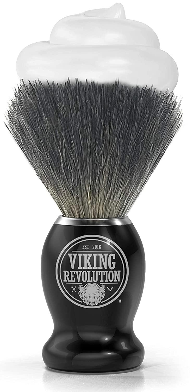 image:imageViking Revolution Badger Hair Shaving Brush Shave Brush for Wet Shave Using Shaving Cream amp Soap Best Shave of Your Life for Safety Razor Double Edge Razor Straight Razor or Shaving Razor