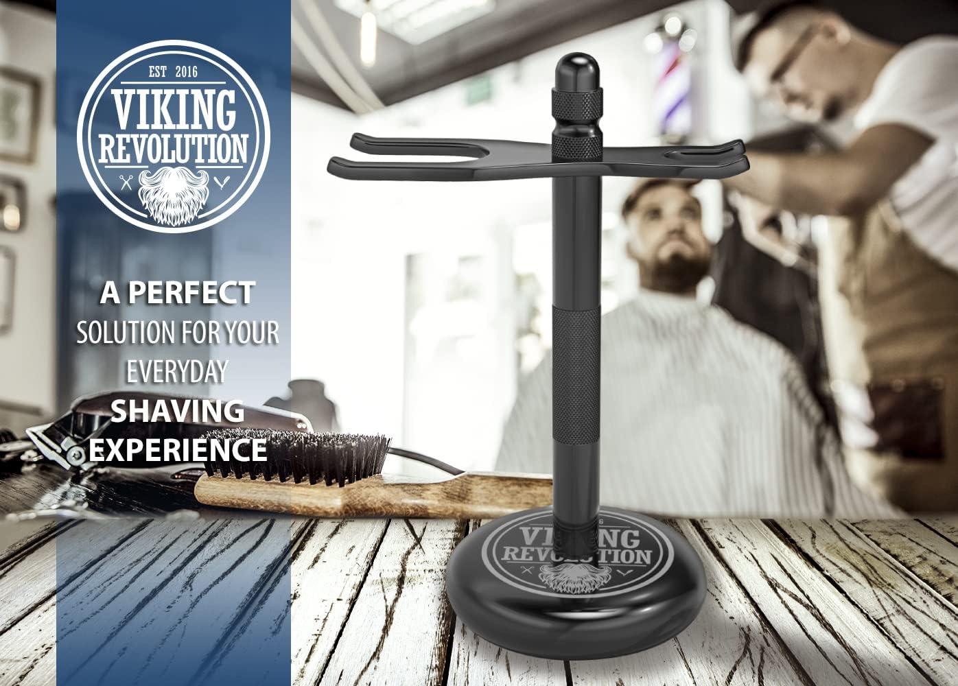 image:imageViking Revolution Black Safety Razor Stand Razor Holder and Shaving Brush Stand to Prolong the Life of Your Razor Weighted Bottom for Extra Stability