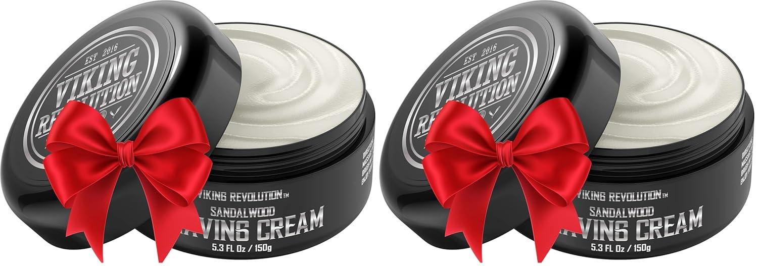 image:imageViking Revolution Luxury Shaving Cream for Men Sandalwood Scent Soft Smooth amp Silky Shaving Soap Rich Lather for the Smoothest Shave 53ozSandalwood