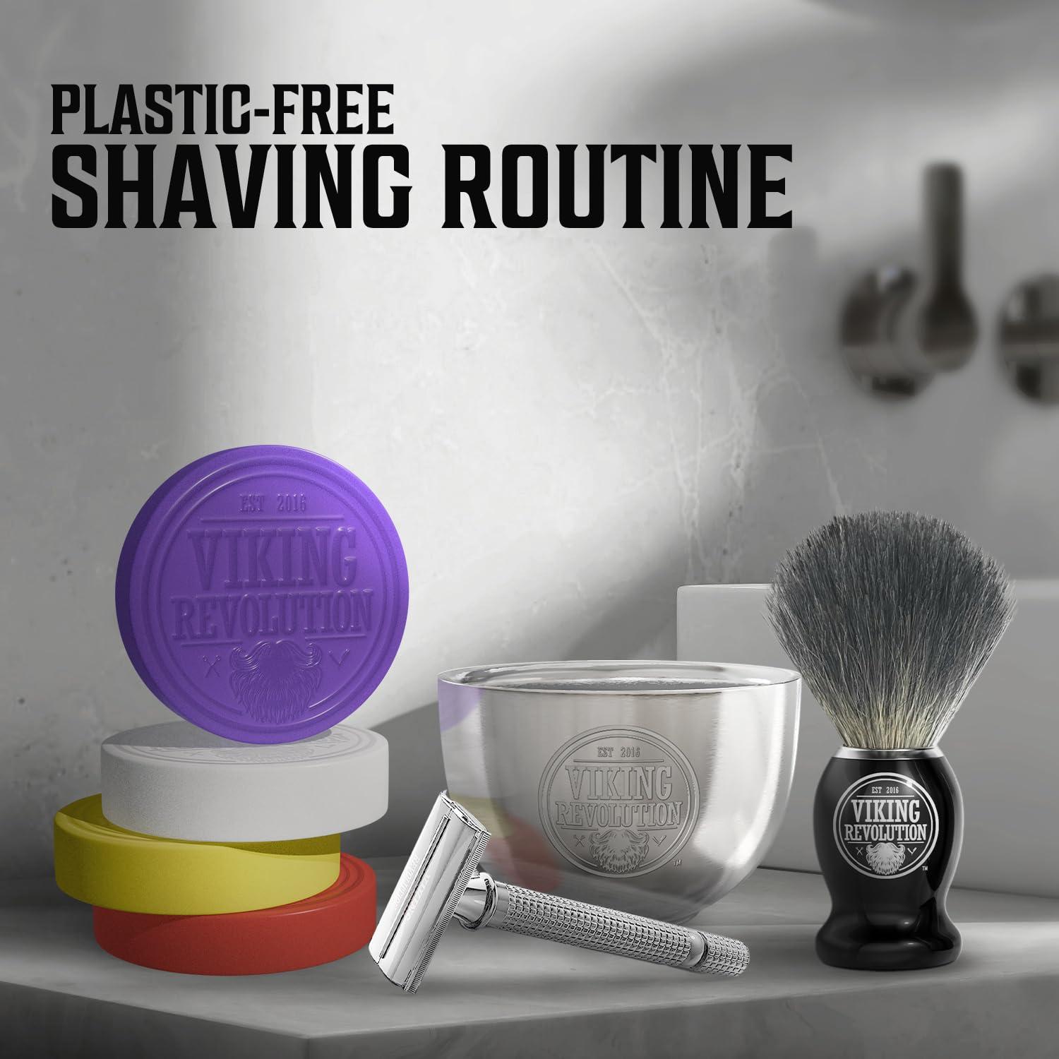 image:imageViking Revolution Shaving Soap for Men Shave Soap for Use with Shaving Brush and Bowl for Smoothest Wet Shave Shaving Soap Puck 4 Pack Variety Each Pack 25ozSandalwood Clary Sage Cedar