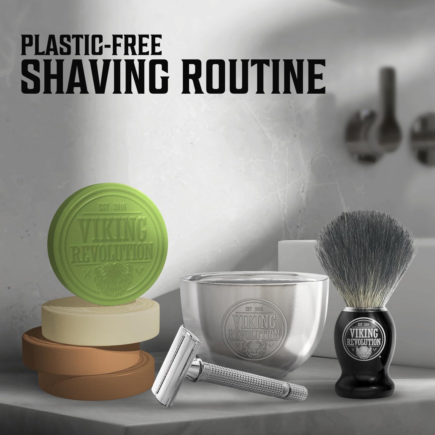 image:imageViking Revolution Shaving Soap for Men Shave Soap for Use with Shaving Brush and Bowl for Smoothest Wet Shave Shaving Soap Puck 4 Pack Variety Each Pack 25ozVanilla Bergamot Tobacco Oud