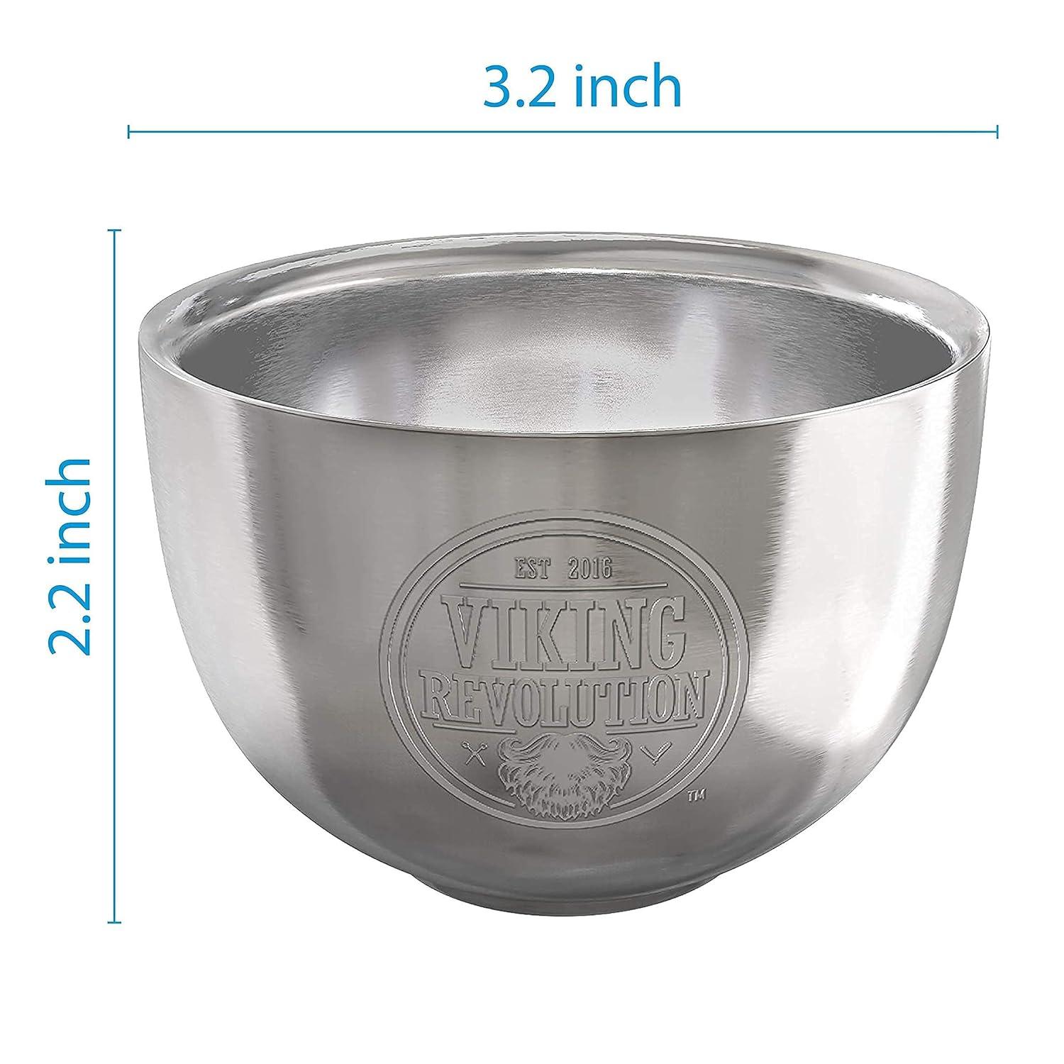 image:imageViking Revolution Stainless Steel Shaving Soap Bowl Shaving Mug for Shave Cream amp Soap Double Layer Unbreakable Shaving Cup for Wet Shave 32 x 22