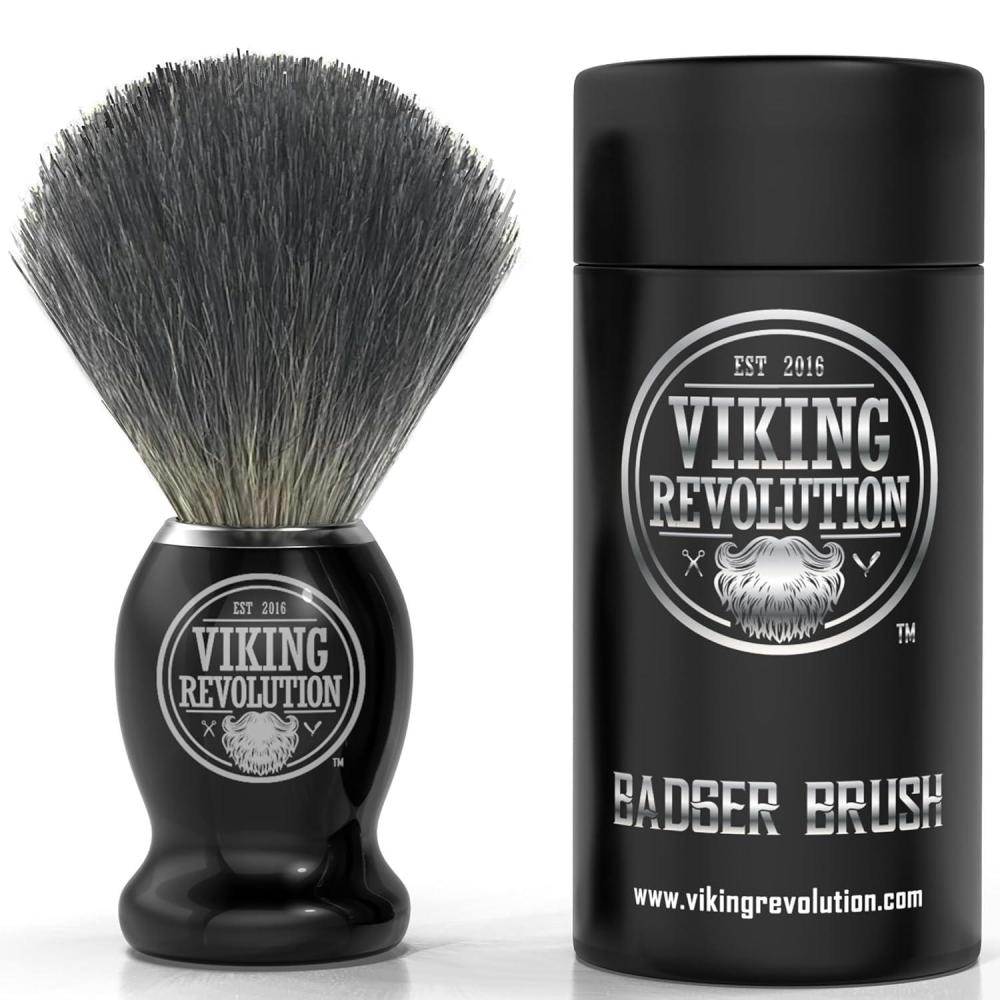 image:imageViking Revolution Badger Hair Shaving Brush Shave Brush for Wet Shave Using Shaving Cream amp Soap Best Shave of Your Life for Safety Razor Double Edge Razor Straight Razor or Shaving Razor