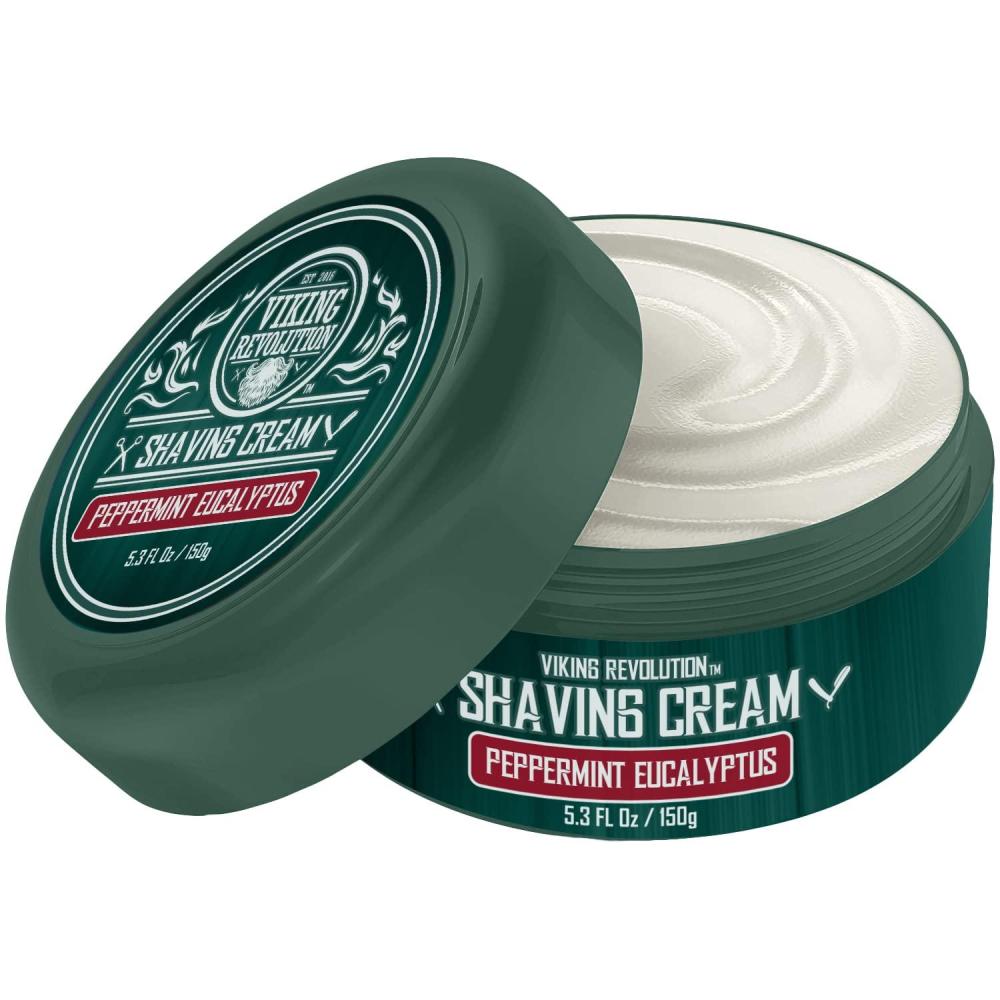 image:imageViking Revolution Luxury Shaving Cream for Men Sandalwood Scent Soft Smooth amp Silky Shaving Soap Rich Lather for the Smoothest Shave 53ozPeppermint Eucalyptus