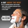 SHAVING REVOLUTION Long Handle Double Edge Safety Razor – Butterfly Open Razor 10 Japanese Stainless Steel Double Edge Blades – Close, Clean Shaving Razor Men., Black Long Handle, 12 Piece Set(Black)