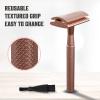 Viking Revolution Double Edge Safety Razor for Women – Rose Gold Stainless Steel Single Blade Reusable Metal Razor With 10 Double Edge Blades