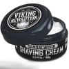 Viking Revolution Luxury Shaving Cream for Men- Sandalwood Scent – Soft, Smooth & Silky Shaving Soap – Rich Lather for the Smoothest Shave – 5.3oz(Sandalwood)