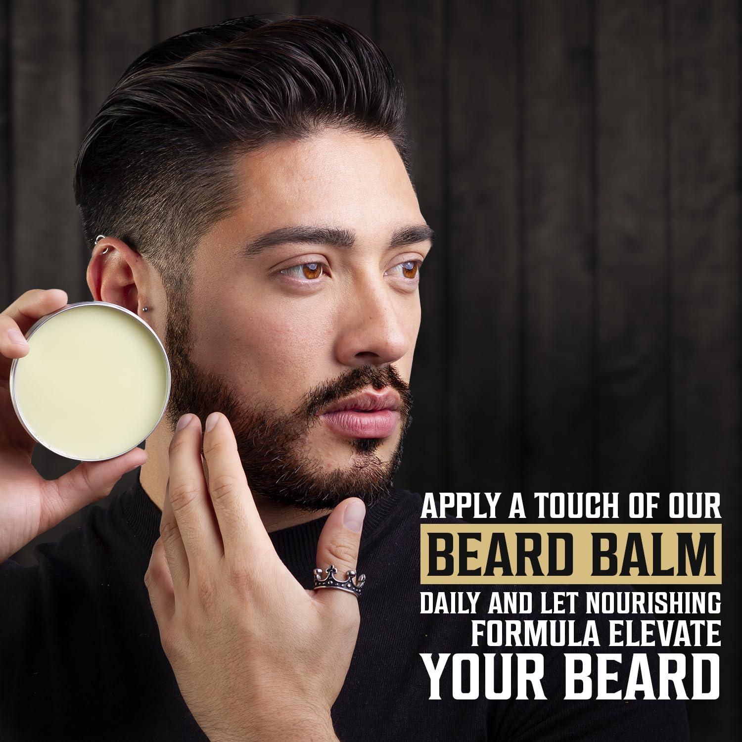 image:imageViking Revolution 4 Beard Balm Variety Pack 1oz Each Sandalwood Pine amp Cedar Bay Rum Clary Sage Styles Strengthens and Softens Beards and Mustaches Wax for MenVanilla Tobacco Oud Citrus