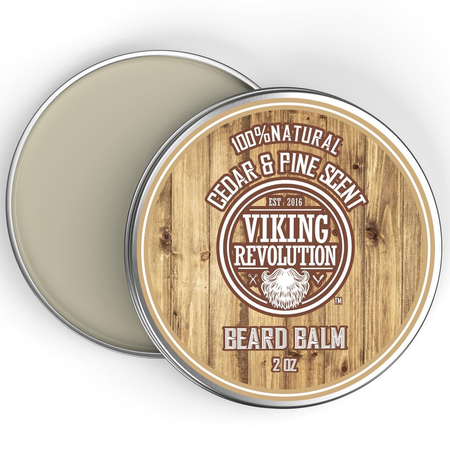 image:imageViking Revolution Cedar amp Pine Beard Balm Butter with Argan Oil Softener amp Moisturizer for Men Wax for Beards 2oz 1 PackCedar Pine