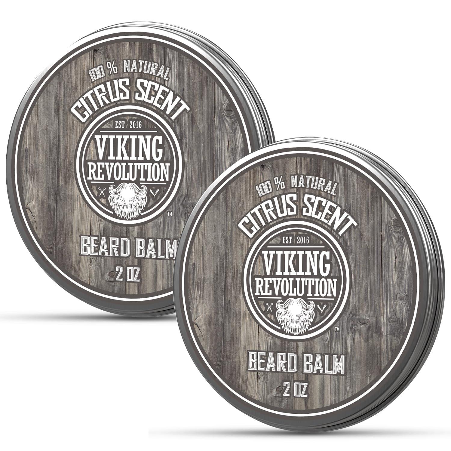 image:imageViking Revolution Cedar amp Pine Beard Balm Butter with Argan Oil Softener amp Moisturizer for Men Wax for Beards 2oz 1 PackCitrus