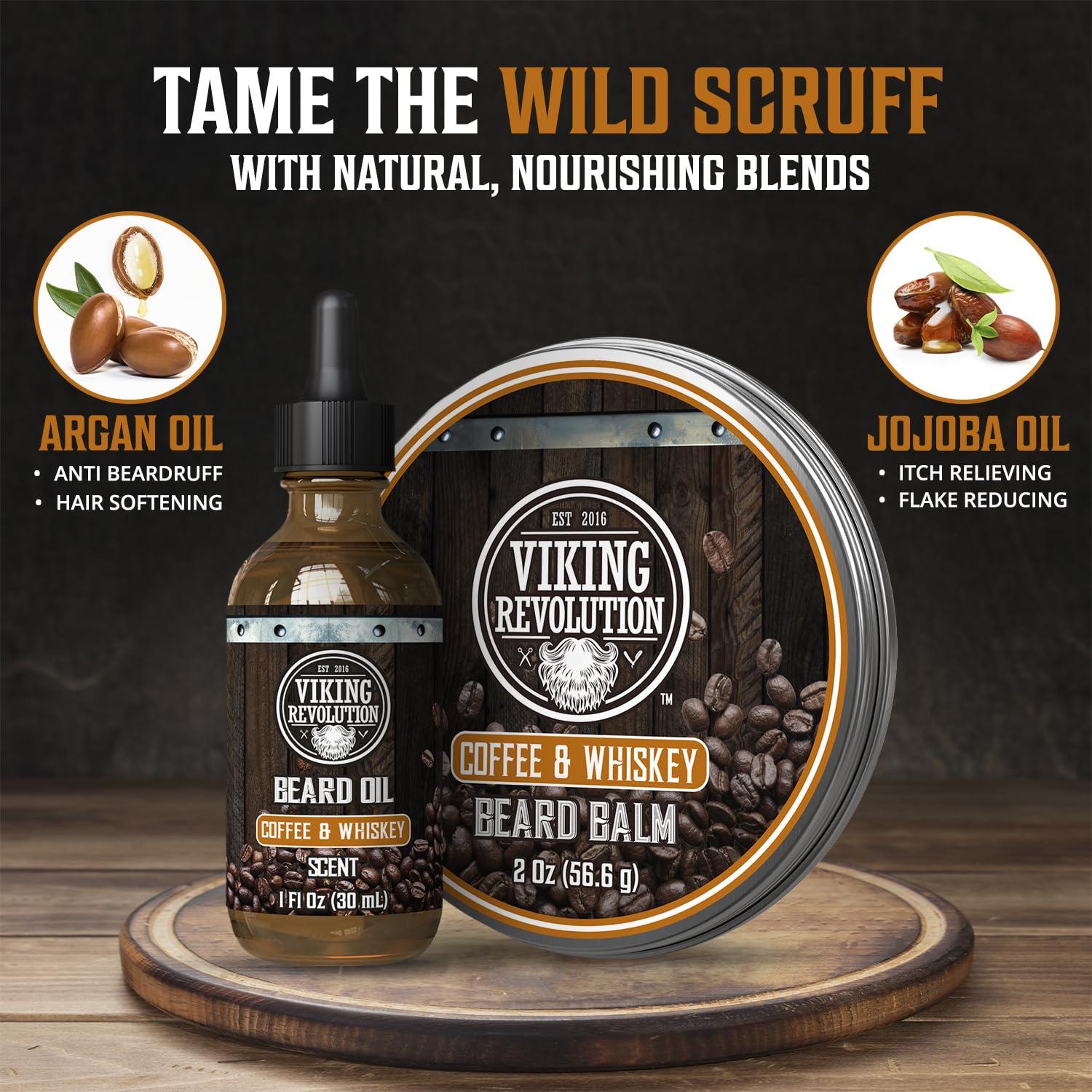 image:imageViking Revolution Cedar amp Pine Beard Balm Butter with Argan Oil Softener amp Moisturizer for Men Wax for Beards 2oz 1 PackCoffee Whiskey