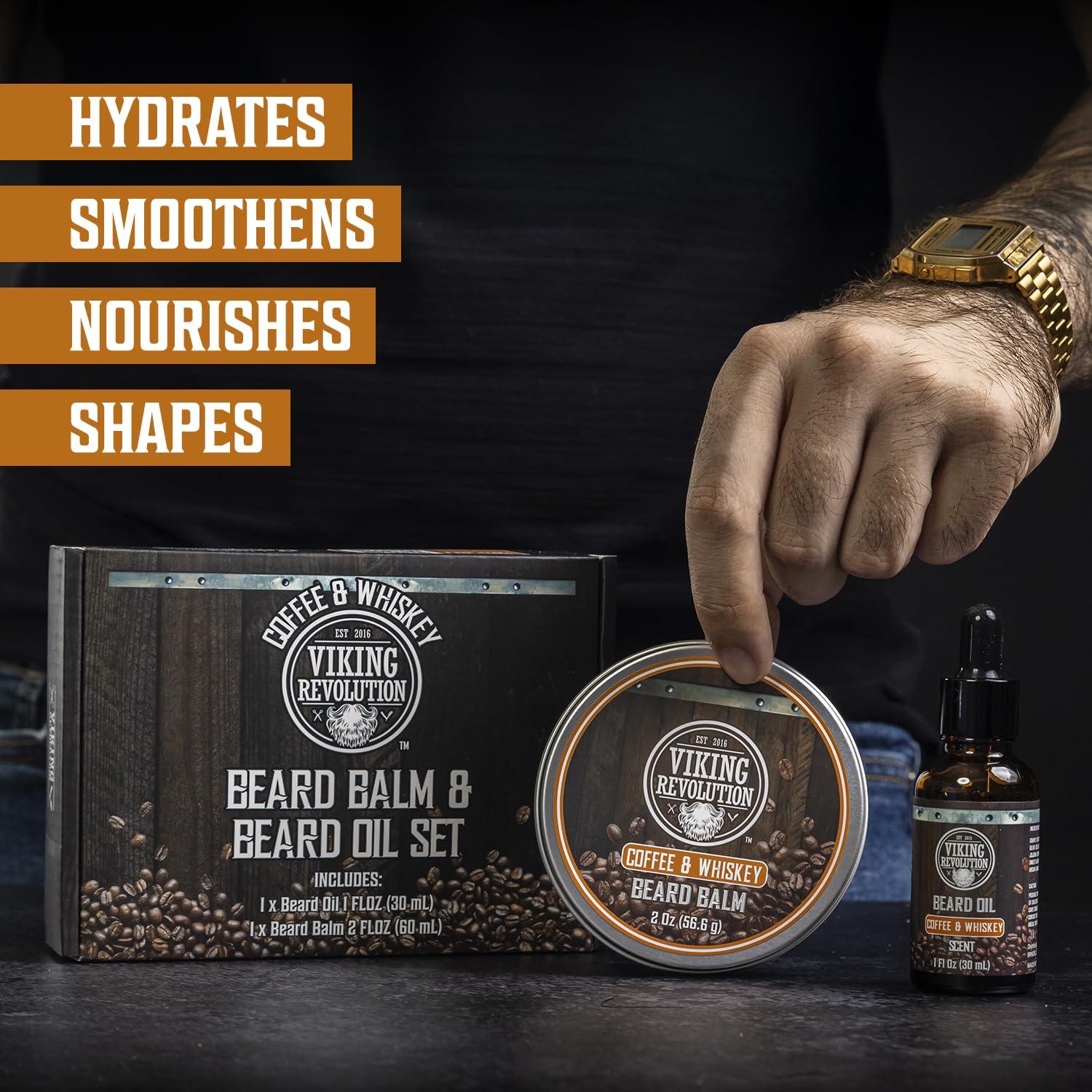 image:imageViking Revolution Cedar amp Pine Beard Balm Butter with Argan Oil Softener amp Moisturizer for Men Wax for Beards 2oz 1 PackCoffee Whiskey