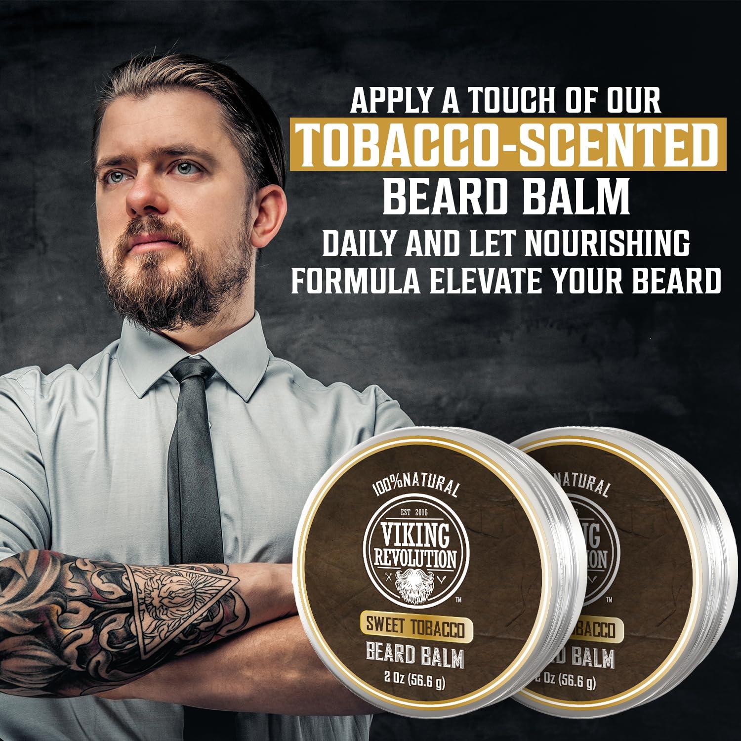 image:imageViking Revolution Cedar amp Pine Beard Balm Butter with Argan Oil Softener amp Moisturizer for Men Wax for Beards 2oz 1 PackSweet Tobacco