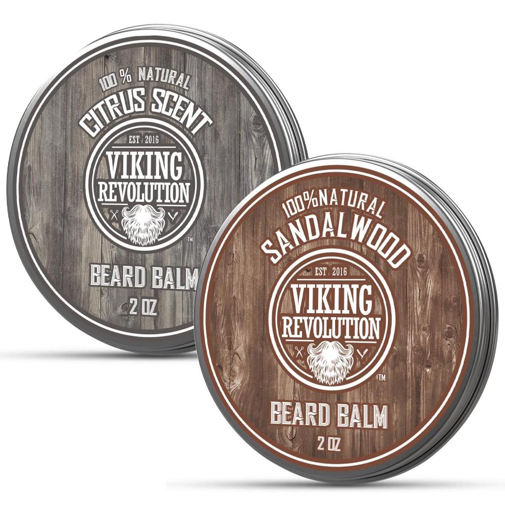 image:imageViking Revolution Cedar amp Pine Beard Balm Butter with Argan Oil Softener amp Moisturizer for Men Wax for Beards 2oz 1 PackCitrus and Sandalwood Scents