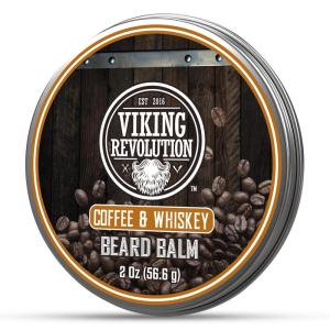 Viking Revolution Cedar & Pine Beard Balm – Butter with Argan Oil, Softener & Moisturizer for Men – Wax for Beards (2oz, 1 Pack)(Coffee Whiskey)
