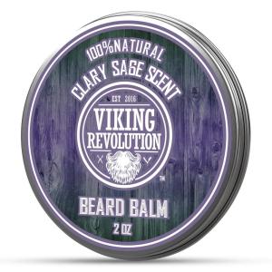 Viking Revolution Cedar & Pine Beard Balm – Butter with Argan Oil, Softener & Moisturizer for Men – Wax for Beards (2oz, 1 Pack)(Sage)