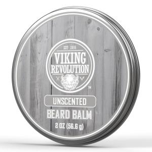 Viking Revolution Cedar & Pine Beard Balm – Butter with Argan Oil, Softener & Moisturizer for Men – Wax for Beards (2oz, 1 Pack)(Unscented)
