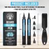 Viking Revolution Beard Pen (2 Pack) – Black Beard Pencil Filler for Men Lapiz para Barba de Hombre – Beard Filler for Men Waterproof Beard Filling Pen Kit – Long Lasting Beard Filler Pen with Brush(Black)