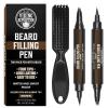 Viking Revolution Beard Pen (2 Pack) – Black Beard Pencil Filler for Men Lapiz para Barba de Hombre – Beard Filler for Men Waterproof Beard Filling Pen Kit – Long Lasting Beard Filler Pen with Brush(Brown)
