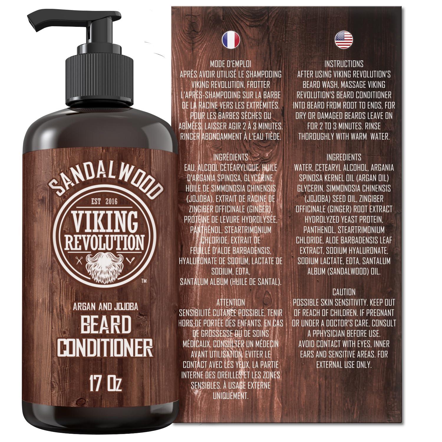 image:imageViking Revolution Beard Conditioner wArgan amp Jojoba Oils Softens amp Strengthens Sandalwood Scent Beard Conditioner wBeard Oil 17oz Conditioner17 Fl Oz Pack of 1