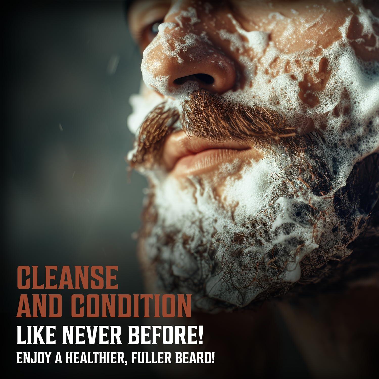 image:imageViking Revolution Beard Wash and Beard Conditioner for Men with Argan Oil and Jojoba Oil Beard Softener and Strengthener Beard Care Beard Shampoo and Conditioner with Beard Oil 5oz Majestic OudBeard Wash and Conditioner Set