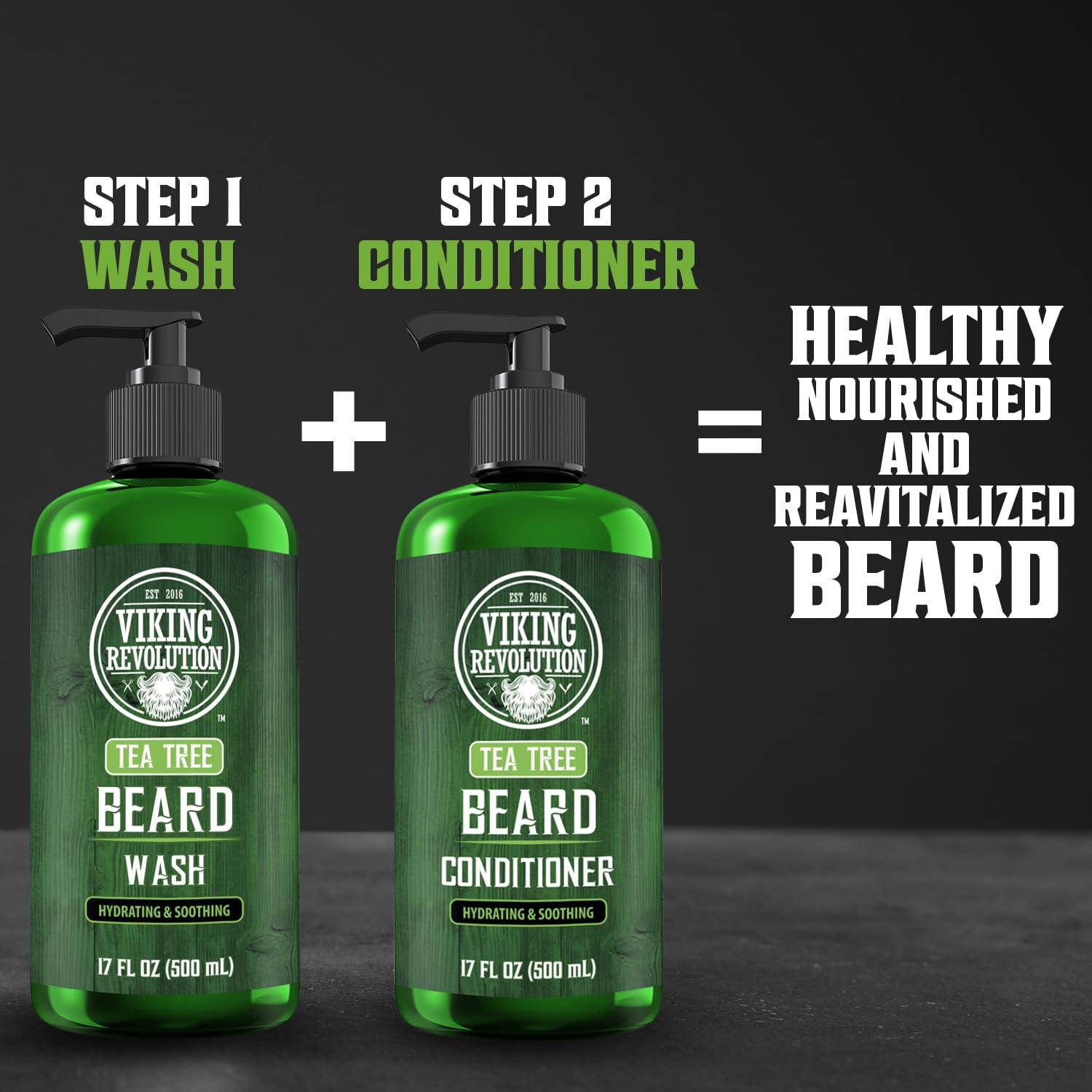image:imageViking Revolution Tea Tree Beard Conditioner for Men with Argan Oil and Jojoba Oil Beard Softener and Strengthener Natural Beard Conditioner with Ginger Root Extract Beard Care Moisturizer 17oz