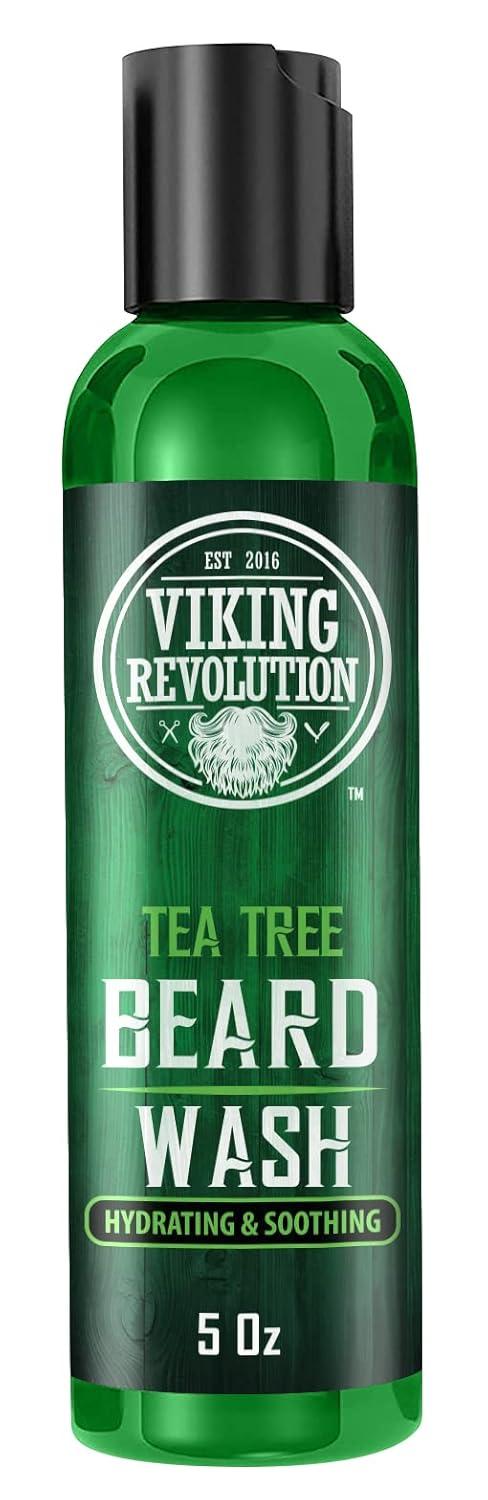 image:imageViking Revolution Tea Tree Beard Wash and Conditioner Set for Men Natural Beard Softener with Argan Oil Vitamin E and Ginseng 5 Oz