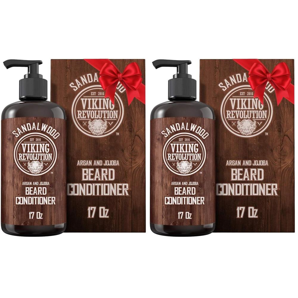 image:imageViking Revolution Beard Conditioner wArgan amp Jojoba Oils Softens amp Strengthens Sandalwood Scent Beard Conditioner wBeard Oil 17oz Conditioner17 Fl Oz Pack of 2