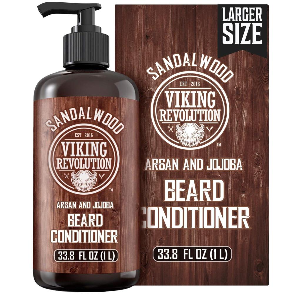 image:imageViking Revolution Sandalwood Beard Conditioner for Men with Argan Oil and Jojoba Oil Beard Softener and Strengthener Natural Beard Conditioner Beard Care Moisturizer with Aloe Vera 338 Fl oz
