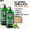 Viking Revolution Tea Tree Oil Beard Wash and Beard Conditioner For Men – Natural Beard Softener Set with Argan Oil, Vitamin E and Ginseng – Beard Shampoo and Conditioner Set (17 Oz)
