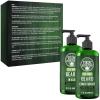 Viking Revolution Tea Tree Oil Beard Wash and Beard Conditioner For Men – Natural Beard Softener Set with Argan Oil, Vitamin E and Ginseng – Beard Shampoo and Conditioner Set (17 Oz)