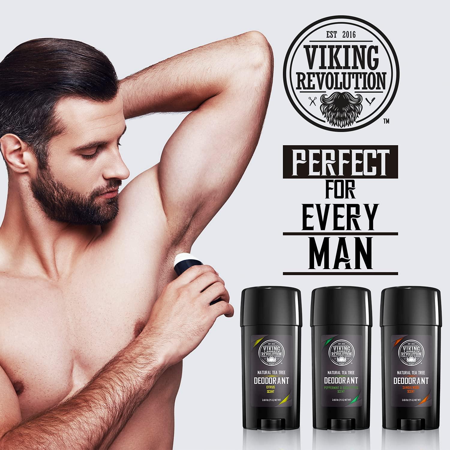 image:imageVIKING REVOLUTION 3 Pack Natural Mens Deodorant Aluminum Free Deodorant for Men LongLasting Odor Protection and Freshness with All Natural Scents Citrus Peppermint amp Eucaliptus Sandalwood