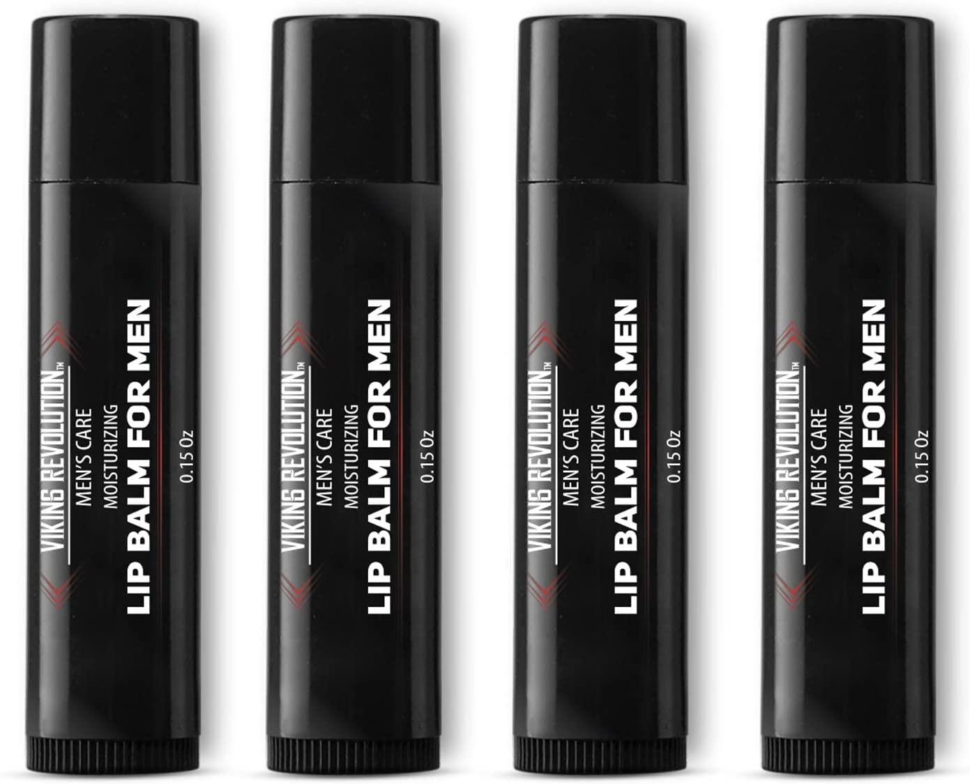 image:imageViking Revolution All Natural Lip Balm for Men Moisturizer for Dry Cracked Chapped Lips with Menthol Vitamin E Gifts for Men 4 Pack015 Ounce Pack of 4