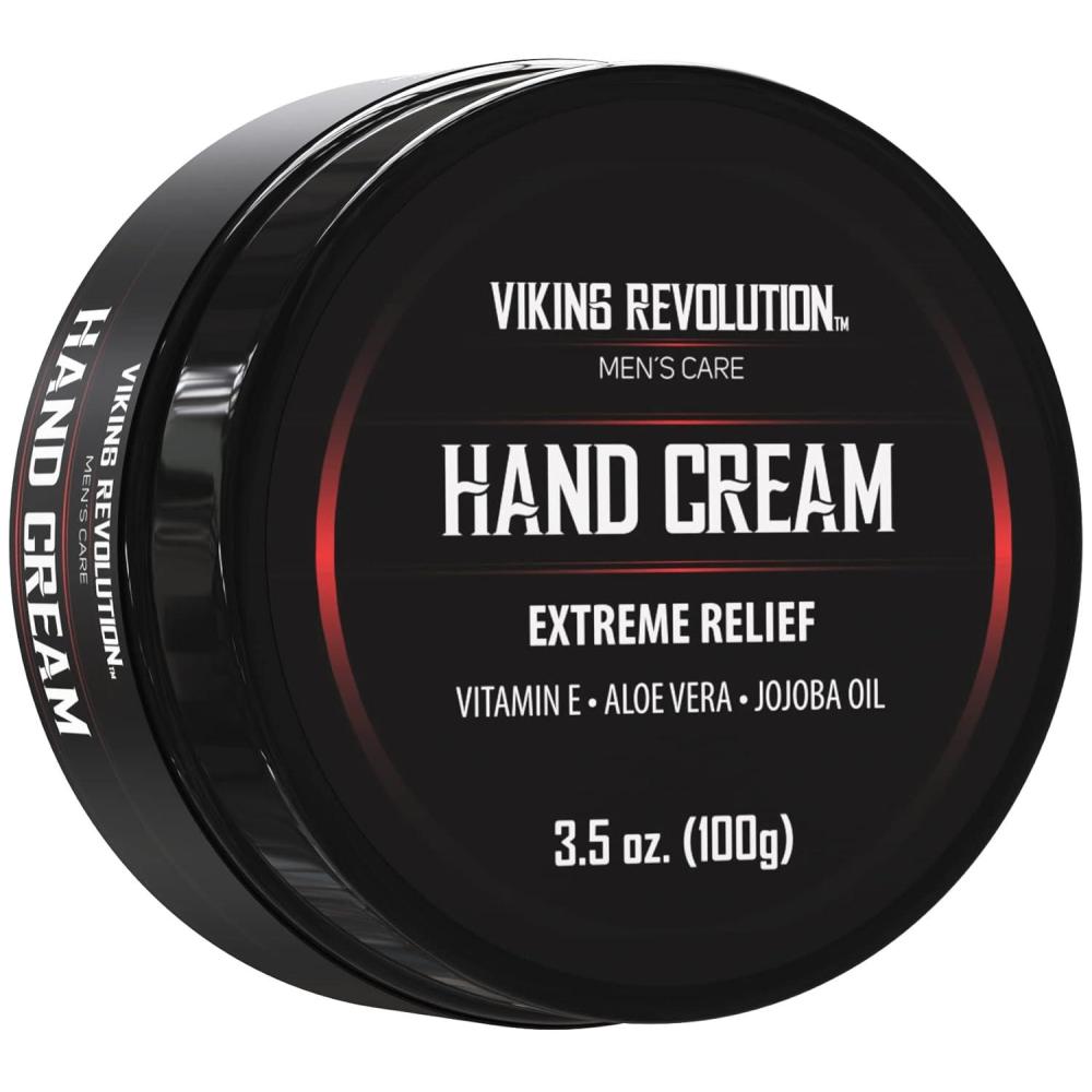 image:imageViking Revolution Mens Hand Cream Repair Cream for Dry Cracked Hands Aloe Vera Treatment with Vitamin E 35oz1 Ounce Pack of 1