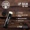 Viking Revolution All Natural Lip Balm for Men – Moisturizer for Dry, Cracked, Chapped Lips with Menthol, Vitamin E – Gifts for Men (4 Pack)(0.15 Ounce (Pack of 4))