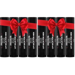 Viking Revolution All Natural Lip Balm for Men – Moisturizer for Dry, Cracked, Chapped Lips with Menthol, Vitamin E – Gifts for Men (4 Pack)(0.15 Ounce (Pack of 8))