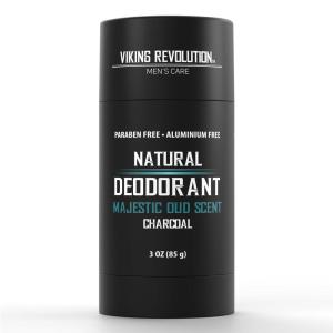 Viking Revolution Majestic Oud Deodorant for Men – Natural Deodorant for Men Charcoal Deodorant Men with Shea Butter, Coconut Oil, Baking Soda, Beeswax – Mens Deodorant Aluminum Free (3oz)