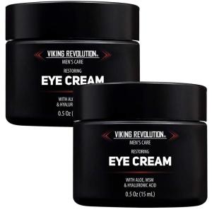Viking Revolution Men’s Eye Cream – Natural Anti-Aging, Dark Circle Treatment, Reduces Puffiness & Crowsfeet – 6ml(0.5 Ounce (Pack of 2))