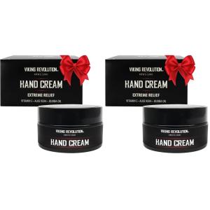 Viking Revolution Men’s Hand Cream – Repair Cream for Dry, Cracked Hands – Aloe Vera Treatment with Vitamin E (3.5oz)(1 Ounce (Pack of 2))