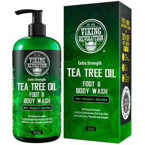 Viking Revolution Tea Tree Body Wash Soap for Men – Helps Athlete’s Foot, Jock Itch, Eczema & Body Odors – Extra Strength Tea Tree Oil Men’s Body and Foot Wash(12 Fl Oz (Pack of 1))
