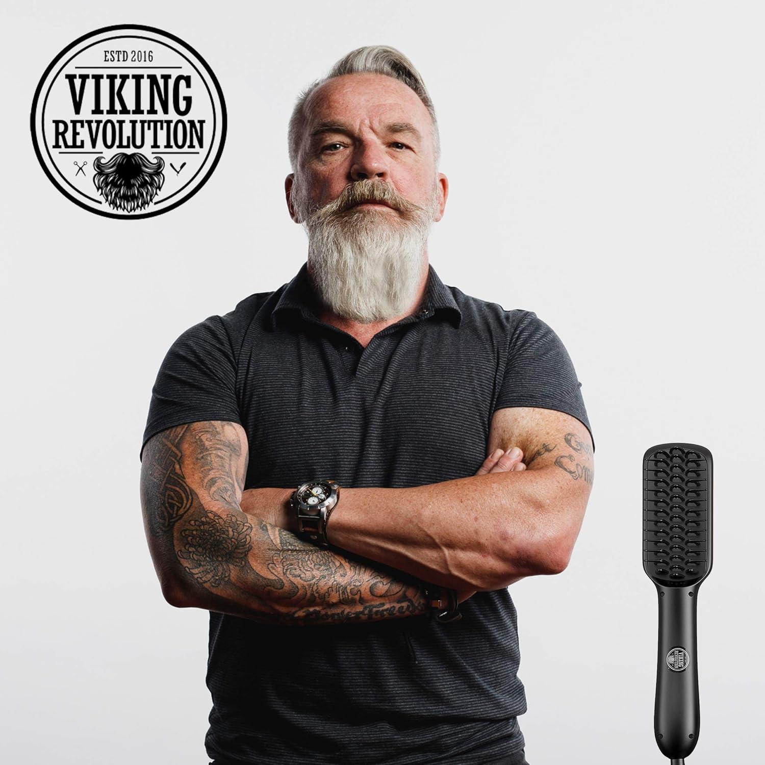 image:imageBeard Straightener Brush for Men Fast Heating Ceramic and Ionic Mens Beard Straightener Comb Heated Beard Brush Includes Wooden Beard Comb amp Beard Balm with Sandalwood Scent
