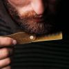 Folding Beard Comb w/Carrying Pouch for Men – All Natural Wooden Beard Comb w/Gift Box – Green Sandalwood Comb for Grooming & Combing Hair, Beards and Mustaches by Viking Revolution